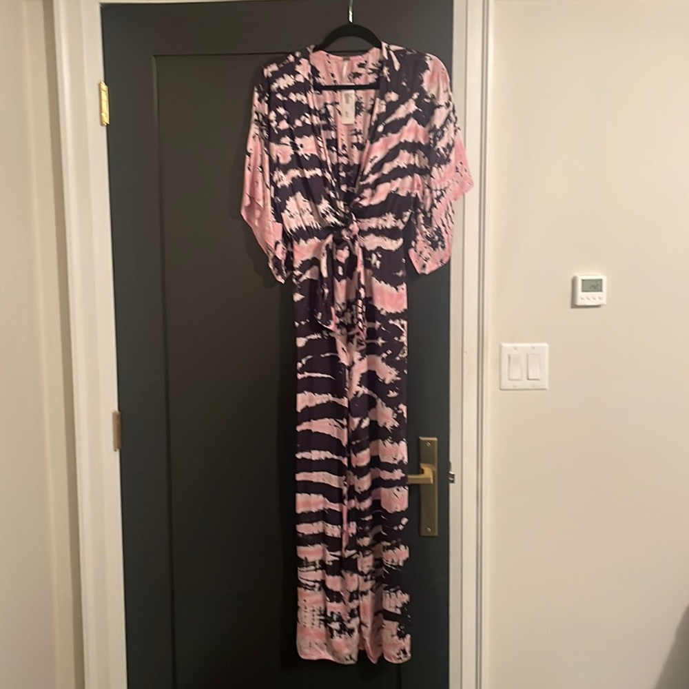Silk tie dye jumpsuit